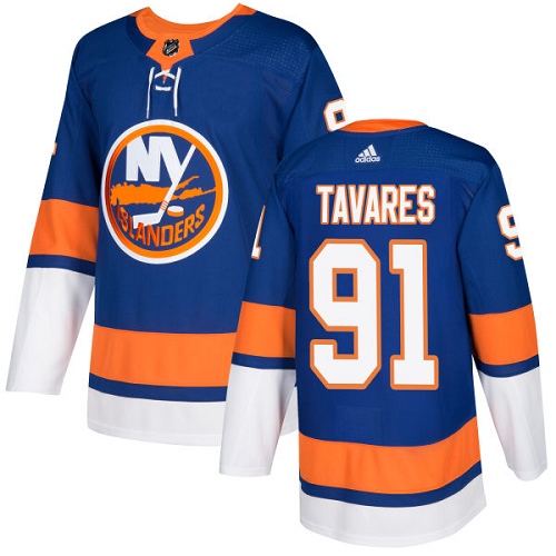 Men's Adidas New York Islanders #91 John Tavares Royal Stitched NHL Jersey